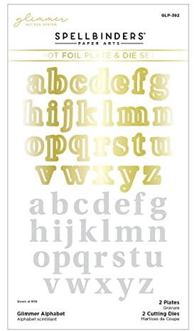 Spellbinders Glimmer Alphabet Hot Foil Plate & Die Set from The Sealed for Summer Collection, Metal, ONE