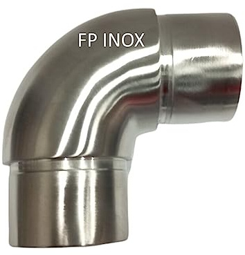 Coude arrondi inox satiné Angle 90° Garde Corps Ø 42.4mm inox A2