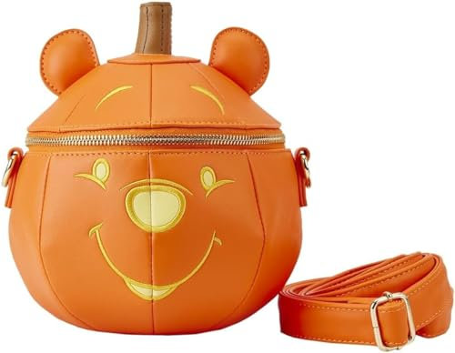 Loungefly Disney Winnie Puuh Kürbis Umhängetasche, Orange/Abendrot im Zickzackmuster (Sunset Chevron), Einheitsgröße