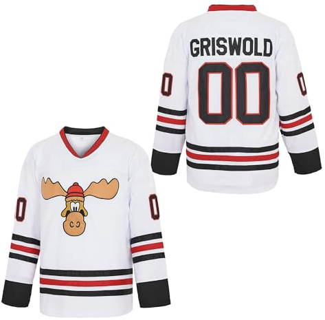 PERC30 Maillots de hockey #00 Movie pour homme Lettres et chiffres cousus S-4XL, blanc, Taille 3XL