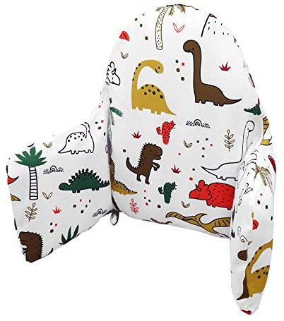 LLHQAMT Kissen für Hochstuhl, Stuhlkissen IKEA Antilop Hochstuhl, Sitzkissen, Eingebautes aufblasbares Kissen, weich und bequem, Baby sitzt bequemer (Dinosaurier-Motive)