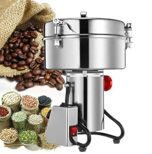 4500g Commercial Electric Mill Grinder, 270° Swing Coffee Grinder, 550W Multifunctional High-Speed Food Blender for Coffee Beans, Grains, Roots, Flour, Spices, Feed