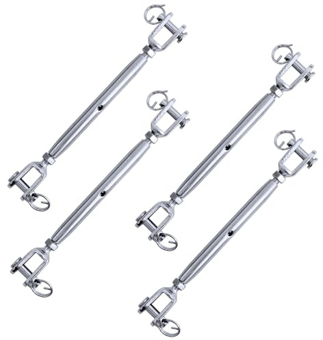 4PCS 316 Stainless Steel Rigging Screw Jaw Closed Body Jaw Turnbuckle Thread 5mm