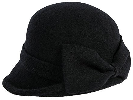 Comhats 61% Wolle 1920s Retro Fedorahüte Kirche Hüte Wintermütze Frauen Filzhut Damen Klassisch Bowler Hut Schwarz L