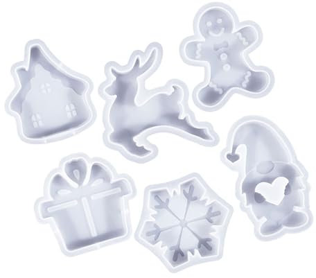 Ldabrye Silikon-Kerzenformen für Kerzenherstellung, 6/8 Stück, Halloween-Thema, Silikon-Kerzenformen für Epoxidharz, Weihnachtsmotiv, Silikon-Kerzenformen für Kerzen, Seifenform für Gips-Ornament