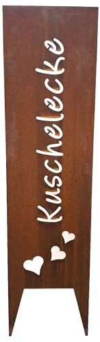 Bornhöft Schild Gartenschild Tafel Steckschild Sichtschutz Edelrost Rost zum Einstecken rostige Gartendeko Blumen Dekoration Beetstecker Gartenstecker Kuschelecke