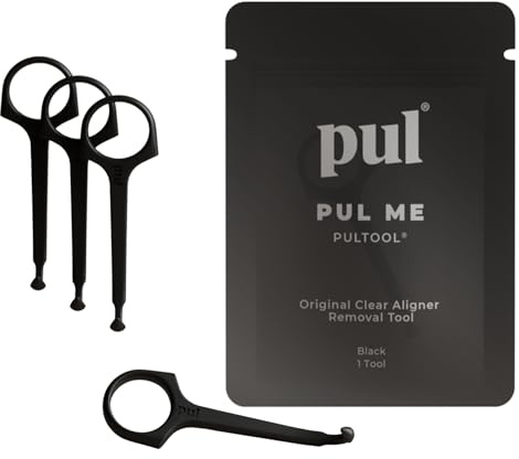 PUL PUL-justeringsborttagningsverktyg - svart | Säker och hygienisk krok för Invisalign och hållare | BPA-fri mjuk design för daglig användning