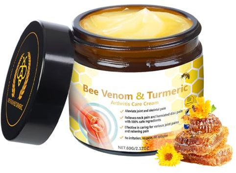 Bienengiftsalbe, Kurkuma Bienengift Creme Zur Linderung Von Schulter-, Knie-, Ellbogen- Und Rückenschmerzen, Schnelle Absorption Feuchtigkeitsspendend Und Sanft Bee Venom Creme Für Jedes Alter