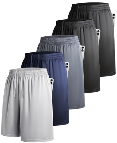 YOIOWVY Kurze Hosen Herren Sportshorts Schnell Trocknend Taschen 3/5Pcs | Atmungsaktiv,leicht.Seitentaschen,elastischer Bund,4-Wege-Stretch.Fur Gym Running Freizeit Basketball Fussball & Training