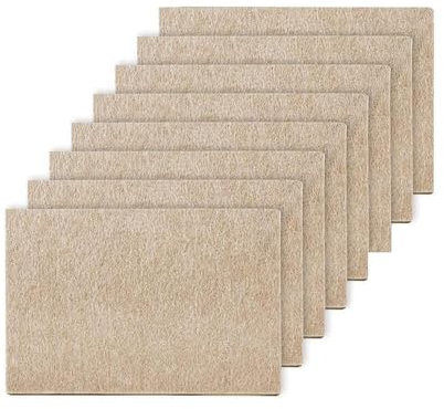 Furniture Pads for Hardwood Floors – Eight Cut To Size Pad Sheets for Tile, Laminate Floor – Non Scratch Floor Protectors Self Adhesive Floor Furniture Protection Felt Pad 150mm x 100mm x 4mm Thick