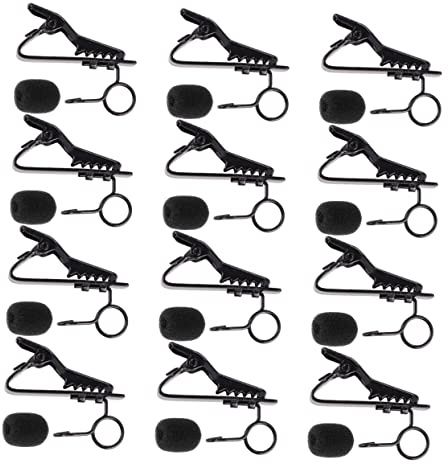 Mikrofonclip Ansteckmikrofon Mini-clip Lavalier- Metall- Schwarz Universell Sprachaufnahme Videokonferenz Karaoke