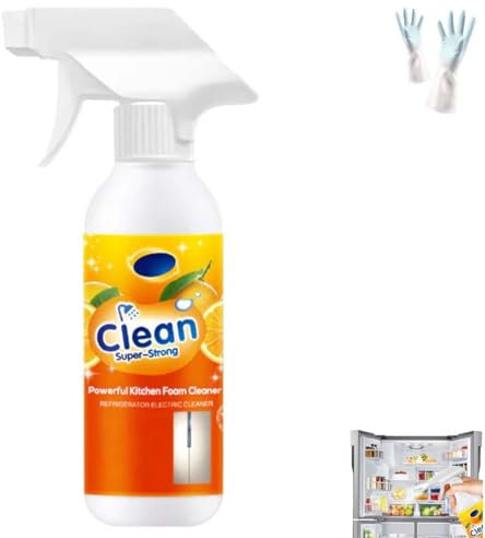 Qixfyze Potente Detergente Spray for Cucina, Detergente Schiumogeno Multiuso Resistente, Detergente Multiuso for Frigoriferi, Sgrassatore Schiumogeno for Pulire Le Macchie di Olio da Cucina(1PCS)