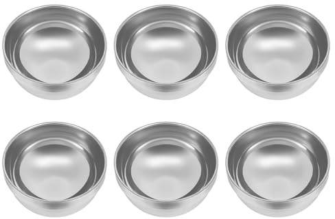 CHFUNE 6 Stück Edelstahl Schüssel 13cm Klein Metall Schüssel Salatschüssel Multifunktional schüsseln, für Müslischale, Dipschale, Snackschale, Servierschale Stapelbar Silber 304 Edelstahl