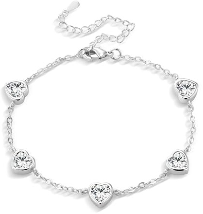 ASH'S CHOICE Silber 925 Armbänder 14K Vergoldet Charm Armkette für Damen | Verstellbar Armbänder für Damen Frauen Anhänger Charm Fußkettchen Freundschafts Armkette Muttertag Valentinstag Weihnachten