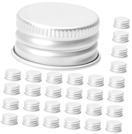 Luxshiny Tappi a Vite in Alluminio Per Bottiglie, Tappi Filettati Anti Perdite Per Barattoli Di Vetro, Confezione Da 50 Pezzi