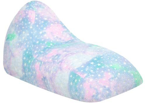 MoMoreCool Bean Bag Chair for Adult Kids, Large Beanbag with Filling Included, Comfy Toddler Lounge Bean Bag Sofa Glow in The Dark, Children Lazy Floor Couch for Playroom Living Room, Colorful Stars