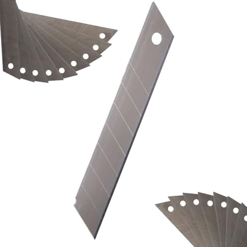 ToolSpace Spare Knives Cutting Knife Cutter Segment Knife Tool Steel Laser Sharpened Blade Precision Cut for Paper Cardboard Textile Plastic Leather and Various Materials 18mm Set 100 Pieces