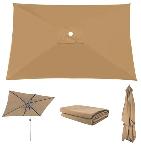 Ombrello di ricambio per tettoia da 2 x 3 m, 2 x 2 m, 3 x 3 m, impermeabile, copertura per il mercato del patio per 4/6/8 costole, grande parasole quadrato per terrazza, prato e protezione piscina
