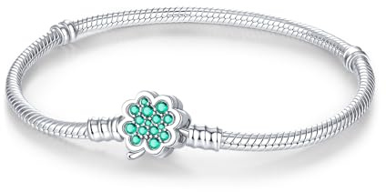 BOIGEGU Bracciale Donna con maglia snake e chiusura a cuore Adatto per Ciondolo Argento Sterling 925 Braccialetto Snake Bracciali Compatibile con Ciondolo