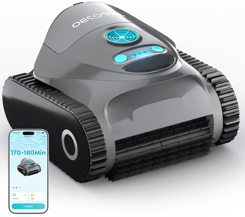 TALOSBO C1 Robot Piscina Limpiafondos y Paredes, Autonomía 170-180 min, Doble Filtración, 3 Motores, Succión Potente, Control por App, Robot Limpiafondos Piscina Inalámbrico 150㎡