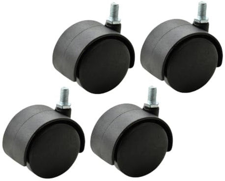 Ciieeo 4 Ruote Girevoli per Sedie da Ufficio Pesanti M8, Rotelle per Mobili Compatibili Moquette e Pavimenti Duri, Set da 4 Pezzi per Uso Domestico e Professionale