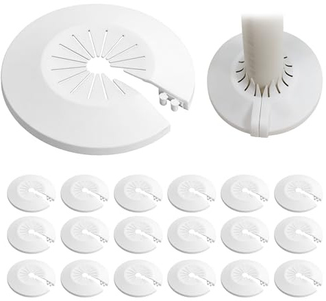 18 Stück Heizungsrohr Rosette Rohrabdeckung für Heizkörperrohre Universal 30-55mm Heizungsrohr Verkleidung Rohrverkleidung aus PVC Einzel Rosetten für Heizkörperrohre für Wasserrohren, Gasrohren