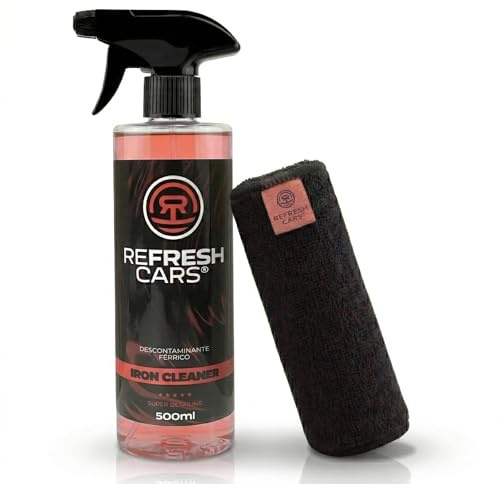 Refresh Cars Descontaminante Férrico 500 ml – Iron Remover con Cambio de Color para Llantas y Carrocería | pH Neutro | Elimina Polvo de Frenos e Impurezas | Incluye Bayeta de Microfibra