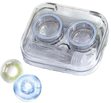 Kit de viaje para estuche para lentes de contacto, mini kits portátiles, de almacenamiento de 2,56 x 2,09 x 0,79 pulgadas con sello seguro, organizador con diseño transparente, accesorio para el