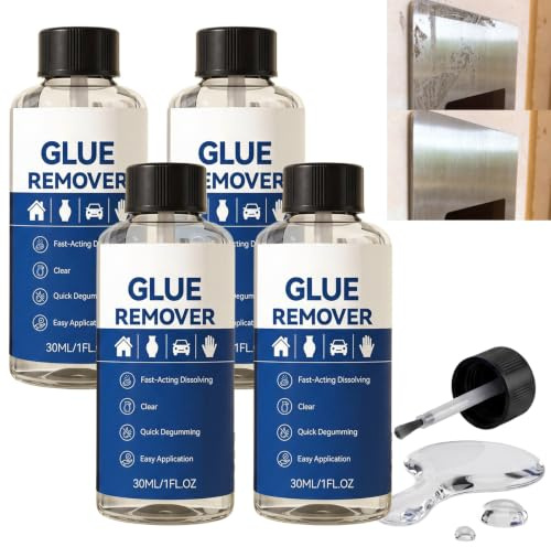 Multipurpose Adhesive Glue Remover, Sticker & Tape Residue Cleaner (4pcs) | Surface-Safe Glue Removal Formulated for Glass, Metal, Wood, Plastic, Car Surface and Floors
