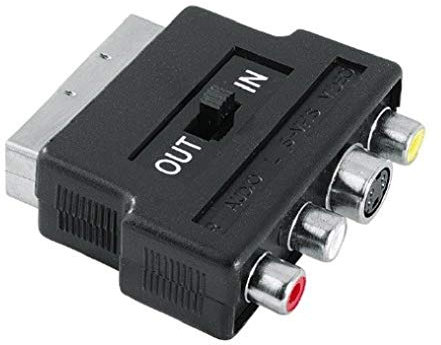 HAMA Adattatore S-VHS F + 3 RCA F / Scart M, in-out, 1 stella