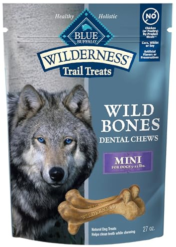 Blue Buffalo Wilderness Wild Bones Grain-Free Dental Chews Dog Treats, Mini, 27-oz Bag