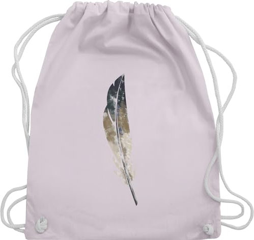 Shirtracer Turnbeutel Rucksack - Sprüche Statement - Wasserfarben Feder Druck - Unisize - Pastell Rosa - festivalbeutel mit aufschrift natur beutel statements hippie stoffrucksack sprüchen￼ federn
