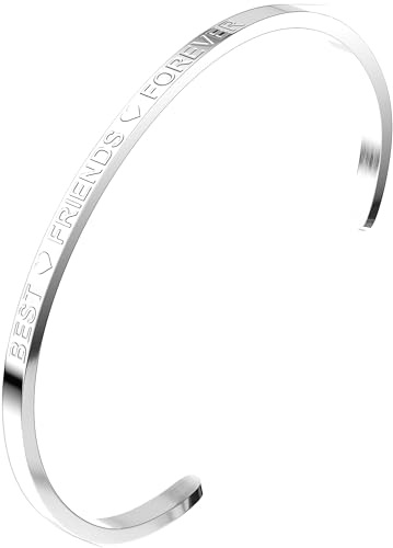 THIORA Armreif Damen Edelstahl | Verstellbar | Gravuren und Motive | 3 mm | Ø 64 mm | offene anpassbare Form | filigran kombinierbar | Schmuckbox