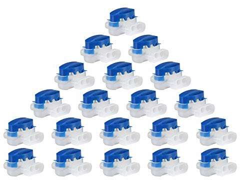 iPobie 20 pezzi Cavo Connettore con Gel,Morsetti per Cavi/Connettori per Robot Tosaerba,Blu