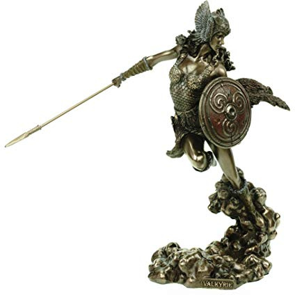 Veronese Figur germanische Walküre bronziert 24 cm Odin Skulptur Geistwesen