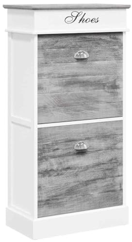 vidaXL Schuhschrank Grau 50 x 28 x 98 cm Paulownia Holz