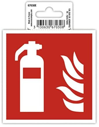 Exacompta Letrero autoadhesivo para extintor de incendios, 10 cm de tamaño, señalización esencial para empresas, negocios y necesidades comerciales