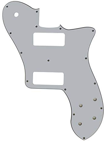 Passend für US Fender 72 Tele Standard Deluxe Reissue P90 Style Gitarren-Pickguard (3-lagig, weiß)
