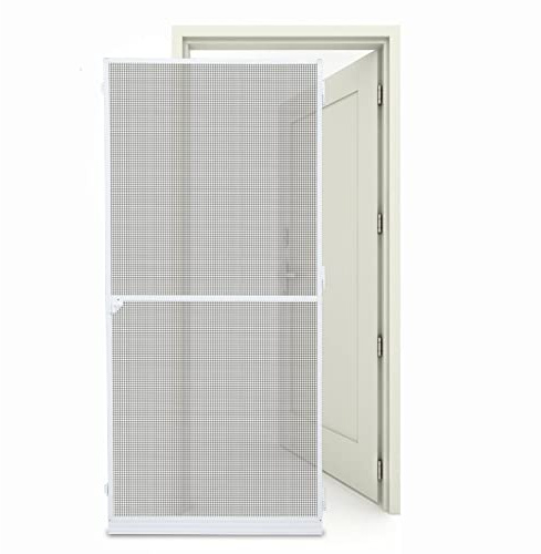 Fiqops Insektenschutz Fliegengitter Tür 120x210CM Insektenschutztür mit Alu-Rahmen Insect Screen Für Wohnzimmer Balkone