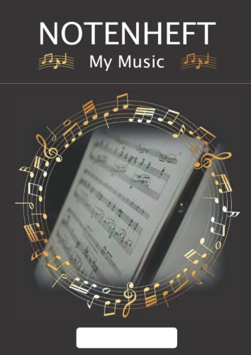 Premium Notenheft blanko DIN A4 - XXL Schreibheft mit 100 Seiten: Edles Musikheft mit großer Lineatur