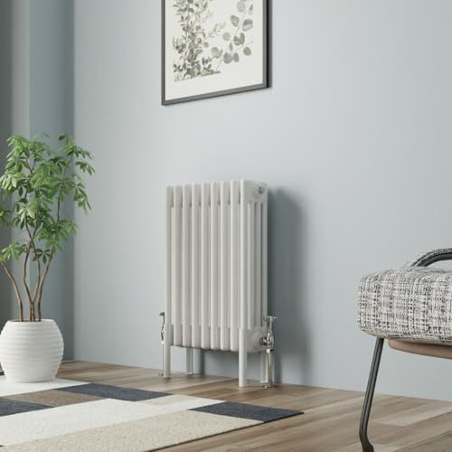 NRG Radiador de hierro fundido tradicional cuatro columnas 600x425mm Blanco Interior Diseñador Radiadores de baño