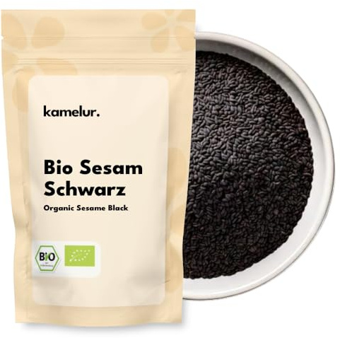 Kamelur Bio Sesam Schwarz (1kg) - Sesamsamen Nicht Geröstet Und Ohne Zusätze