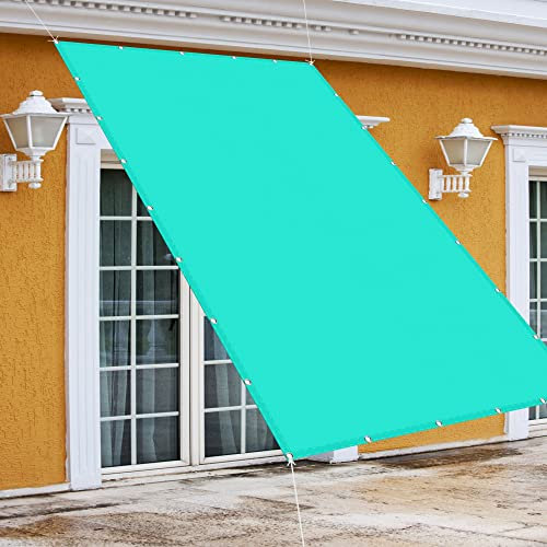 Sonnensegel Sonnenschutz 3 x 5 m Rechteckig Wasserdicht UV Schutz Sonnensegel Garten Sonnenschutz Balkon Mit Ösen Und Kordel für Balkon Garten Terrasse, Himmelblau