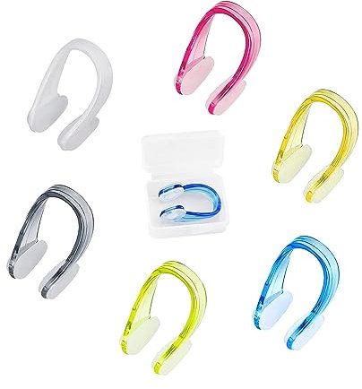 Zehan Zitong 6 Stück Nasenklammer Schwimmen,Silikon Nasenclip,Sanft Allergiefest Nasenclip,Wasserdicht Nasenclip,mit Aufbewahrungsbox,für Schwimmen Anfänger Profischwimmer
