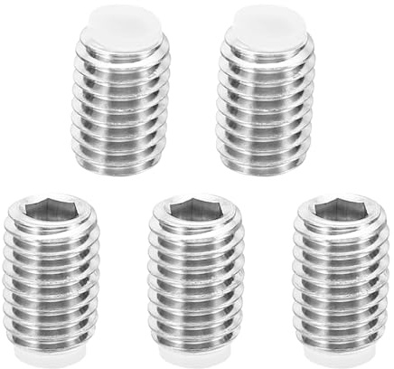 PATIKIL M8x12mm Nylon Spitze Grubenschraube 5 Pack Metrische Sechskant Buchse Kopf Kugelkopf Rutschfest Set Schrauben Innere Sechskant Antrieb Hardware 304 Edelstahl