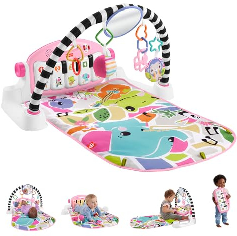 Fisher-Price Glow & Grow Kick & Play Piano Gym Baby Toy, UK English