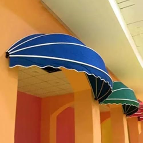 KDDFN Auvent de Porte Hémisphérique,Marquise Solaire,Auvent de Fenêtre en Forme de Dôme,Couverture d'Auvent de Porte Imperméable et Résistant Aux UV,pour Jardin de Terrasse (Diameter:100cm/39in,Blue)