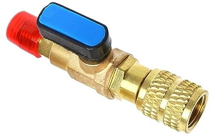 equipo de válvula de bola, Válvula de bola de latón for refrigerante, válvula de bola recta, adaptador de válvula de cierre, válvula de encendido y apagado de 1/4 para manguera de carga de refrigeran