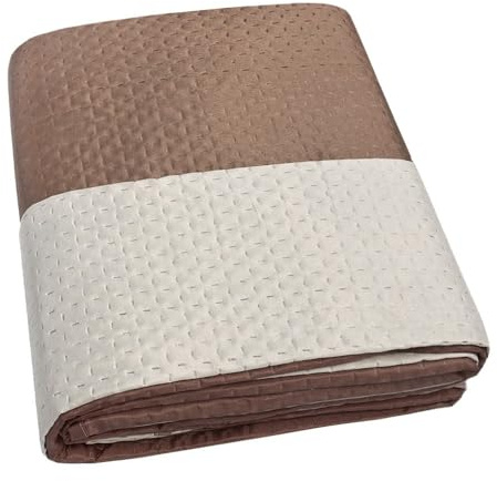 emmevi Trapuntino Copriletto Double Face Mezza Stagione Coperta Trapunta Leggera 1 Piazza e Mezza Marrone