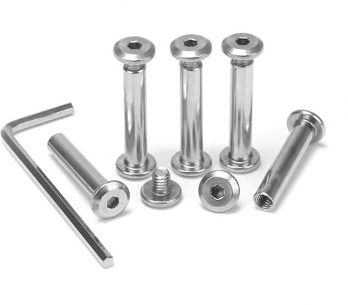 KINDPMA 35 Sets M4*25mm Verbindungsschraube Möbelschrauben Hülsenschrauben Möbelverbinder Schrankverbinder Innensechskant Edelstahl Flachkopfschrauben Hülsenmutter für Schränken,Holzbret,Türgriffen